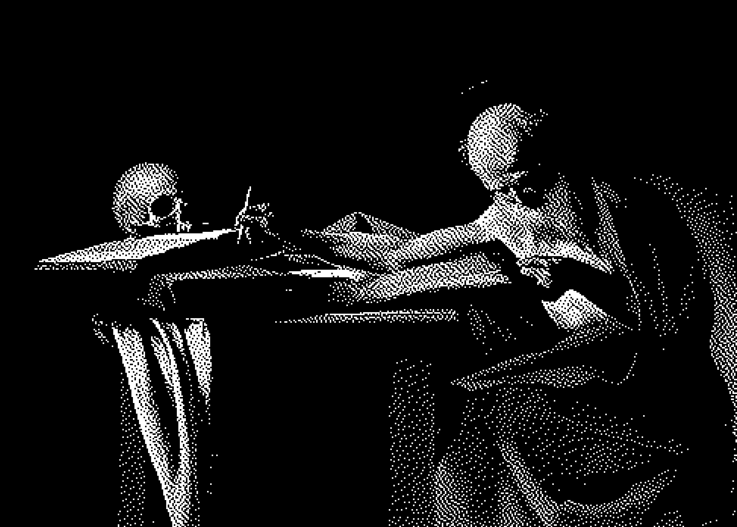 Caravaggio's Saint Jerome Writing, Atkinson dithering